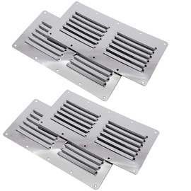 YaeMarine Stainless Steel 4-Pack 4-1/2" x 9" Stamped Louvered Vent Rectangular, Boat Marine Yacht Vent Cover Hardware Fitting