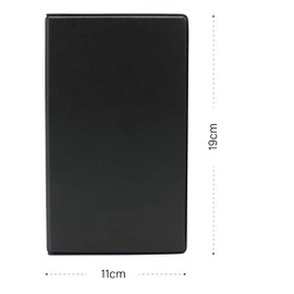 Business Card Holder with 180 Sheets – 11 x 19 cm – Professional Space-Saving Business Card Binder – Black Synthetic Leather for Men and Women (180 Sheets)