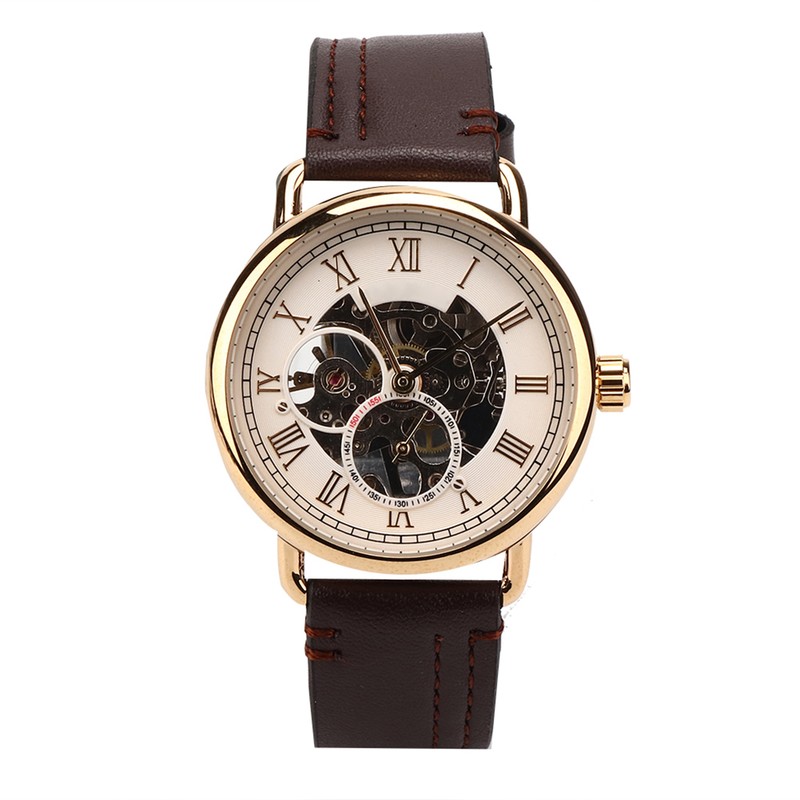 FORSINING Fashionable Wrist Watch Mechanical Semi Automatic Hollow Pattern Men's