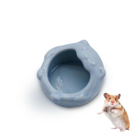 LuckyOpt Small Ceramic Hamster Bowl, Easy to Clean Anti-flipping Small Animal Bowls, Hamster Food and Water Bowl for Dwarf Hamsters Parrots (Blue)