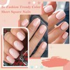 Bellelfin 360Pcs Press on Nails Short, Square Nude Fake Nails