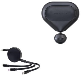 BoxWave Cable Compatible with Therabody Theragun Mini - AllCharge PD miniSync (100W), Retractable High-Speed Charging Portable USB Cable - Jet Black