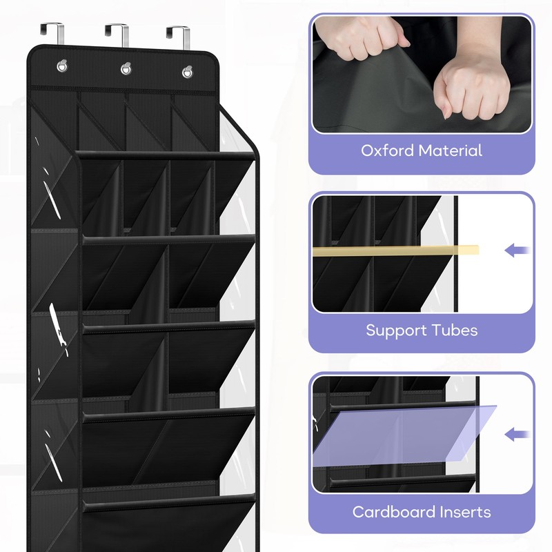 MISSLO Clear Over the Door Shoe Organizer Large Deep Pockets