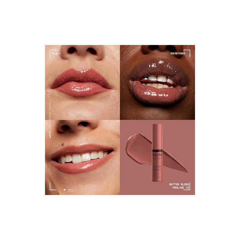 NYX MAQUILLAJE PROFESIONAL Brillo de mantequilla, brillo de labios no