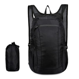 KSVFTB Foldable Backpack, Small Rucksack Women And Men, Multi-Functional Lightweight Backpack, Packable Waterproof Backpack, Small Backpack For Camping, Hiking, Travel (Black)