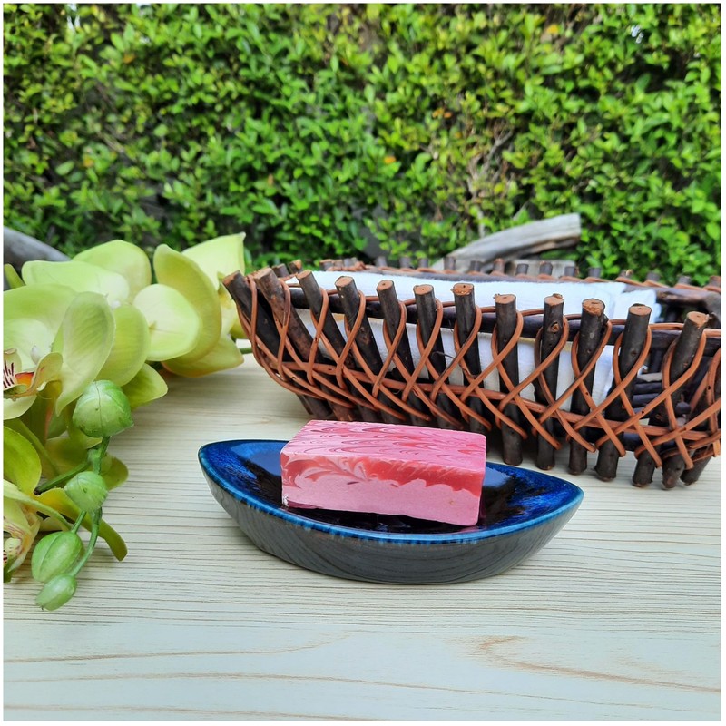 LungMongKol Shop Ceramic Soap Dish with Self Draining Tray for
