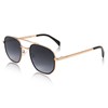 FEISEDY Women Men Square Pilot Sunglasses Gradient Lens Retro Small