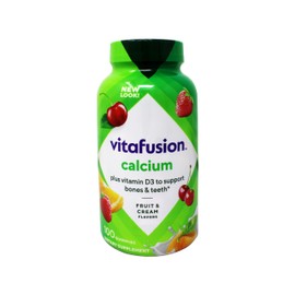 Vitafusion Calcium 500 mg Gummy Vitamins For Adults, Creamy Swirled Fruit 100 ea (Pack of 11)