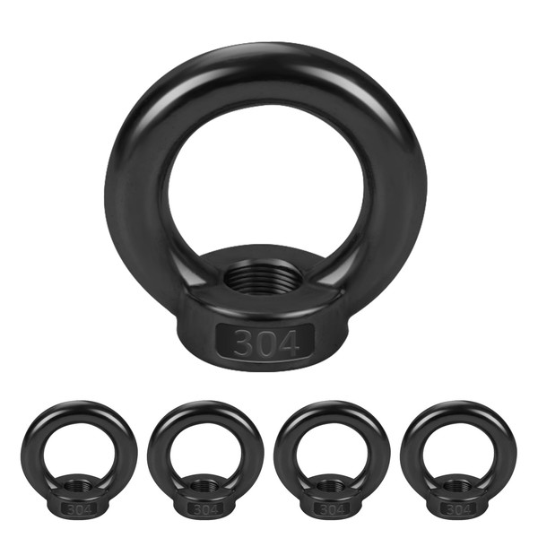 AROMUJOY Pack of 5 Ring Nuts M6, 304 Stainless Steel