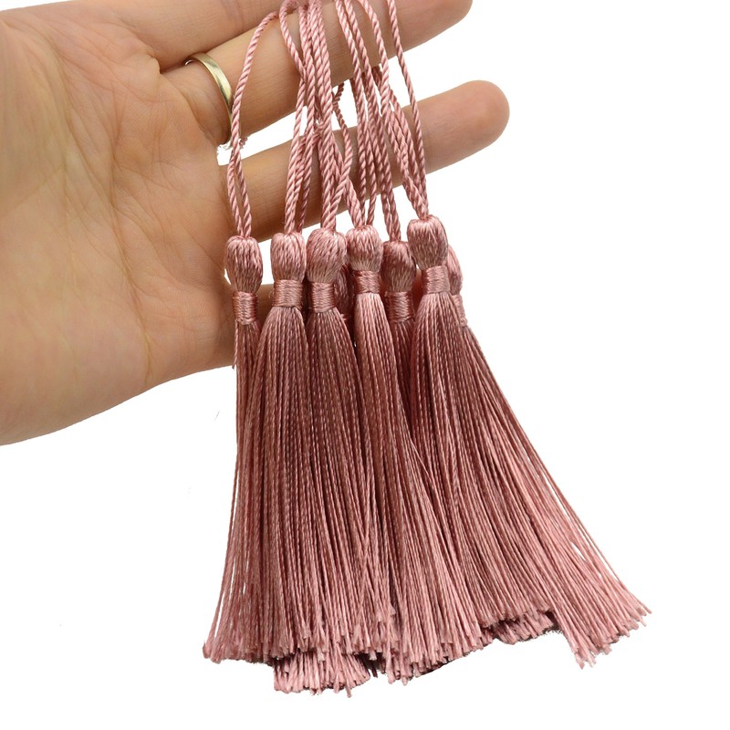 Makhry 100pcs 13cm/5 Inch Silky Floss Bookmark Tassels with 2-Inch
