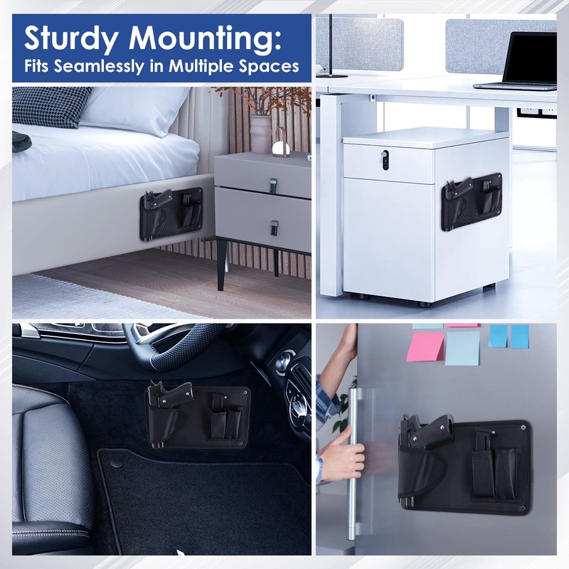 Threehome Upgraded Gun Safe Door Organizer with Strong Adhesive Hook