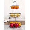 HANZE 3-Tier Wire Fruit Basket Bowl, Detachable Vegetable Bread Basket