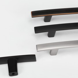 homdiy 10 Pack Cabinet Handles Oil Rubbed Bronze Pulls 3 inch Hole Centers Arch Cabinet Hardware Bronze Drawer Pulls Modern Kitchen Furniture Handles