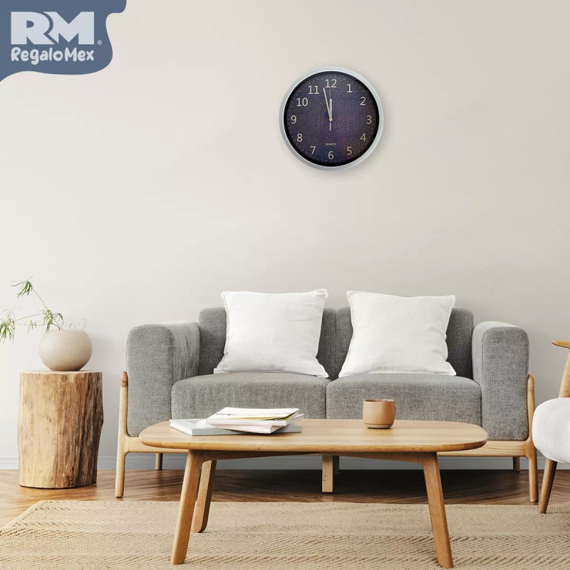 Rm Regalomex Reloj Análogo De Pared Plástico Diseño Tela