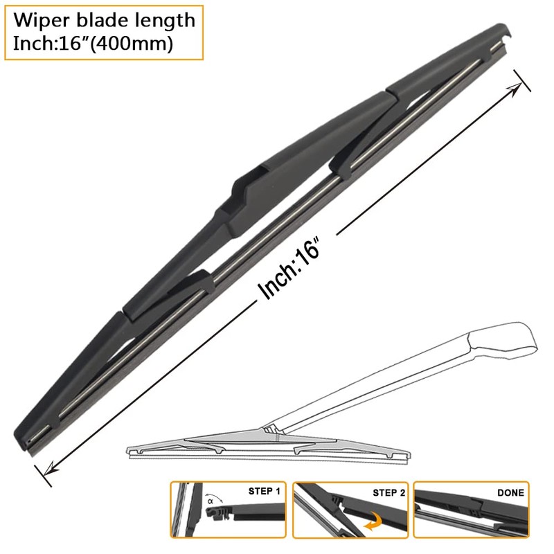 AUTOBOO 26"+22" Windshield Wipers with 16" Rear Wiper Blade Sets