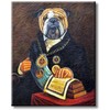 Boss English Bulldog in Decorated Suit Picture on Stretched Canvas