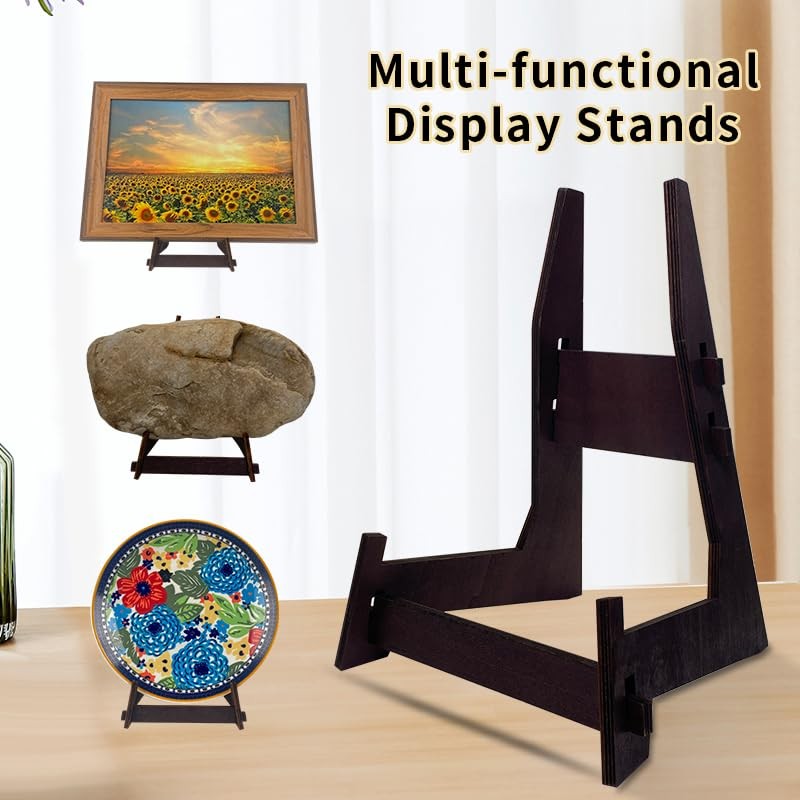 YSWOMOSKD 1 Pack 13 Inch Wooden Display Stand, Easel &