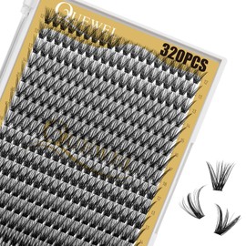 320Pcs Individual Lashes QUEWEL Cluster Lashes 40D+50D C Curl MIX12-18mm Individual Lash Extension Lash Clusters DIY Eyelash Extensions For Home Use (40D+50D 0.07C MIX12-18mm)