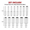 CASOMAN 14 PCS 1/4-Inch Drive Metric Deep Socket Set, 6-Point,