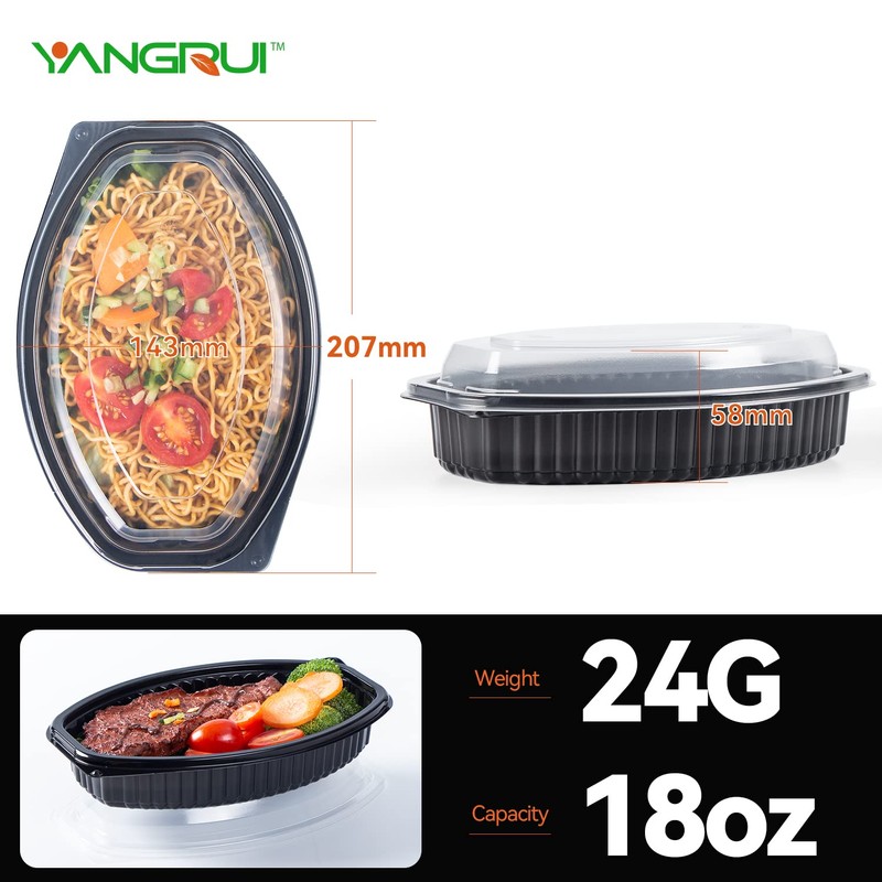 YANGRUI To Go Containers, Shrink Wrap 30 Pack 18oz Leak