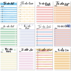 12 Pack Sticky Notes Notepad 3 x 4 Inch Cute to Do List Daily Lined Small Memo Planning Planner Assorted Colors 360 Sheets for Fridge Office Shopping List Notepad Reminders (Striped Style)