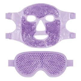 2PCS Máscaras de Hielo para Ojos y Cara, Mascarilla de Gel Facial Reutilizable, para Reducir Bolsas Bajo los Ojos, Ojeras, Cuidado de la Piel, Compresa Fria y Caliente (morado)