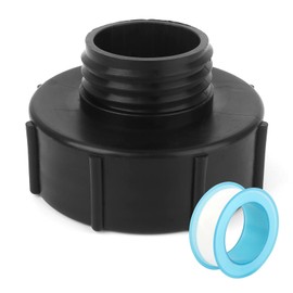 Boisbresil IBC Adapter 3 Inch S100 x 8 Coarse Thread to Reduce 2 Inch S60 x 6 IBC Fuel Cap Black Tank Connection Plastic Sealing Cap Male Thread Connection Accessories for Tank