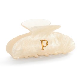 LILIE&WHITE Acrylic Letter Hair Clips For Women Stylish P Monogram Hair Claw Alphabet Hair Clip Fashion Glitter Claw Clip Elegant And Durable Hair Accessory Large Hair Clips P