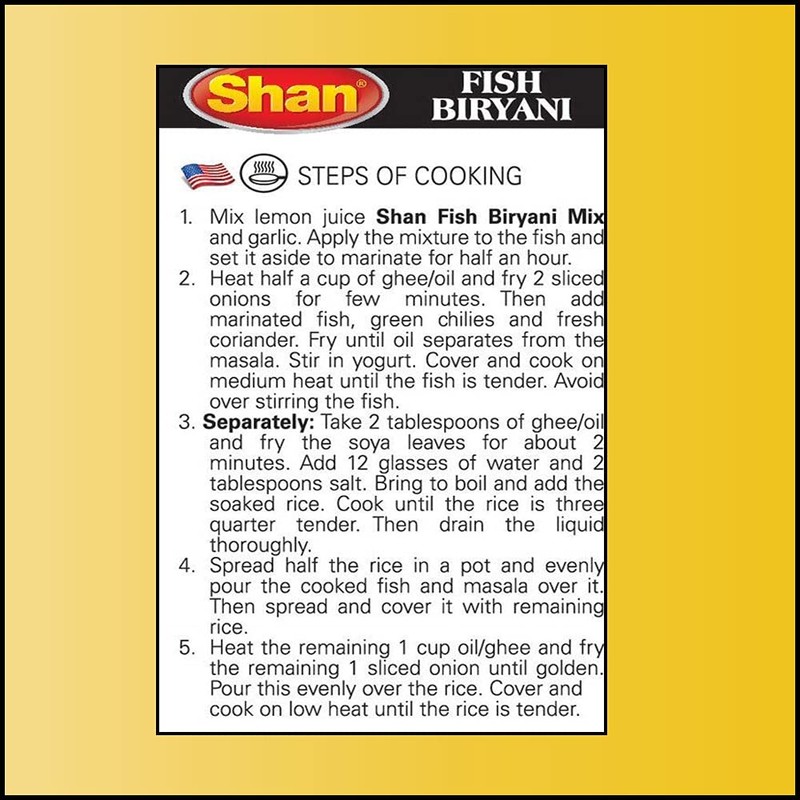 Shan Fish Biryani Recipe and Seasoning Mix 1.76 oz (50g)