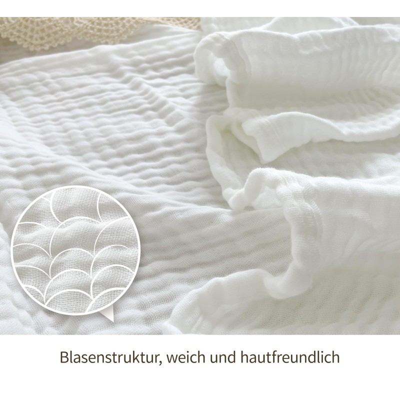 DerF HOME Muslin Blanket White 150 x 200 cm -