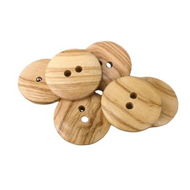 BOTIBOTON - 50 Olive Wood Buttons - 2 Holes - Reversible (10, 12, 15, 18, 20 and 25 mm) - Sewing Accessories - Made and Shipped from SPAIN (18 mm)