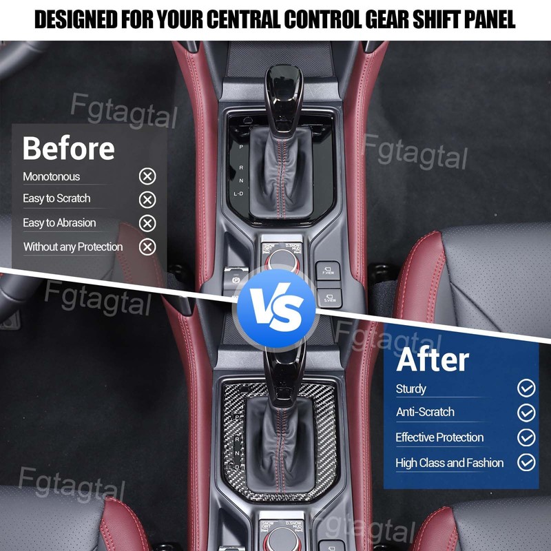 Soft Carbon Fiber Gear Shift Panel Trim Cover Compatible with
