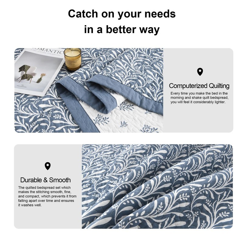 PANGUSHAN Quilt Set King Size - 100% Cotton King Comforter