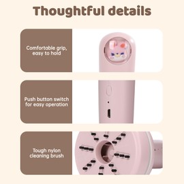 JCJuncai Mini Desktop Vacuum Cleaner Portable Cute Animal Shape USB Rechargeable Cordless Vacuum Cleaner 36 Degree Swivel for Cleaning Eraser Dust Computer Piano Keyboard (Pink)