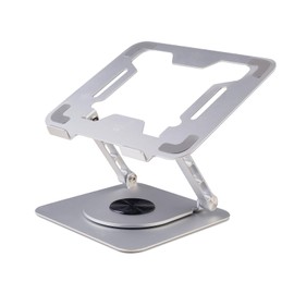Ewent Laptop Stand with 360° Rotating Base Made of Aluminium Alloy, Height Adjustable, Ventilated, Adjustable Ergonomic Stand, Foldable Laptop Stand, for 10-17.3 Inch Laptop