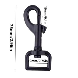 XMHBG 4 Pack Heavy Duty Swivel Eye Bolt Snap Hooks - 3/4 Inch Black Trigger Clips for Dog Leash, Pet Training & Outdoor Gear, Durable Leash Clasps with 360° Rotation