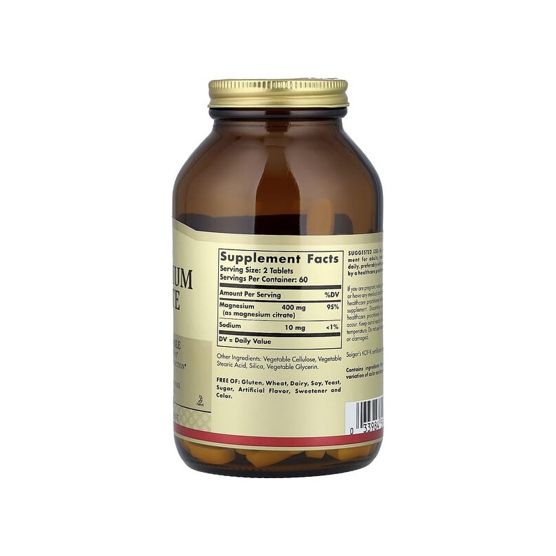 Solgar, Magnesium Citrate, 120 tablets (200mg per tablet) / Solgar