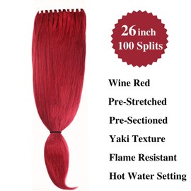 Gozill Pre Sectioned Braiding Hair Pre Stretched Red Colored Hair Extensions for Braiding Ez Braid Kids Hypoallergenic Braiding Hair Extensions