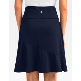 G Gradual Skorts Skirts for Women with 5 Pockets 20" Knee Length Golf Skirt Modest Long Tennis Athletic Skirts for Women, Navy, 3X-Large