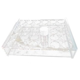 SagaSave Plexiglass Test Tube Rack for 2/3 ml Tubes, Holds 30 Lab Test Tube Rack Holder for Placing Test Tubes in Laboratories, Hospitals, Schools