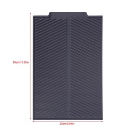 Ejoyous Silicone Dish Drying Mat, Rectangle Silicone Drain Mat Drying Dishes Pad Heat Slip Proof Tray for Kitchen Counter 39 * 25cm / 15.35 * 9.84in (Grey)
