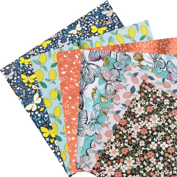 Cotton Craft Fabric Bundles, Fabric Fat Quarters Bundle 7PCS 50