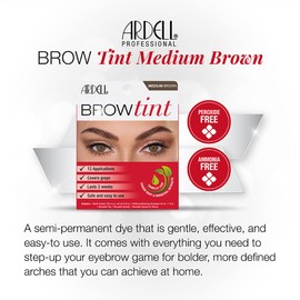 Ardell Brow Tint Medium Brown, Longer-lasting, Semi-permanent Brow Dye, with Natural Extracts, Complete Brow Tinting Kit, 1 pack | Ardell