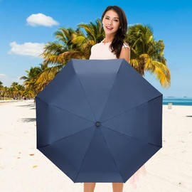 CUBY Travel UV Sun Umbrella Compact Folding Travel Umbrella Auto Open and Close for Windproof, Rainproof & 99% UV Protection Parasol with Black Anti-UV Coating
