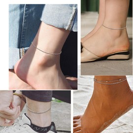 Women Ankle Bracelets Braclet Anklets Sterling Silver Ankletd Ankelets Summer Beach Foot Rope Chain Bracelet Jewelry