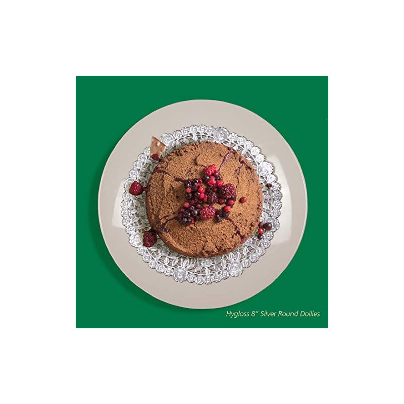 Hygloss Products 8 Inch Silver Foil Doilies - Round Doilies