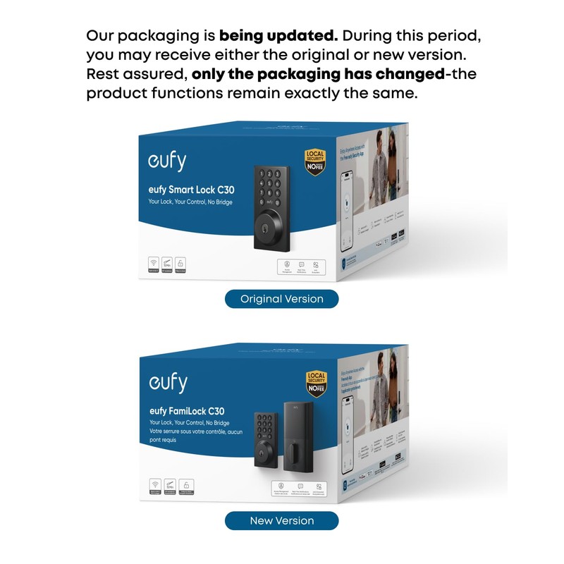 eufy Security Smart Lock C30, Keyless Entry Door Lock, Built-in