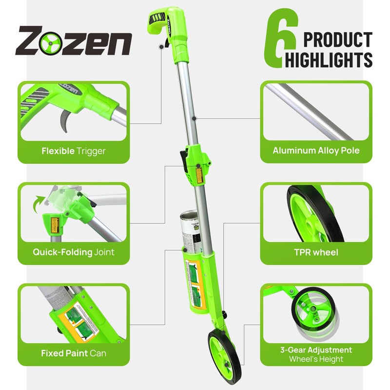 Zozen Marking Paint Wand, Foldable/with Carry Bag/Line Widths Adjustable, Paint