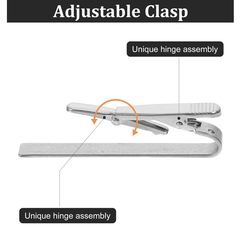 3 Pack Silver Tie Clips for Men, ValueBargain Classic Necktie