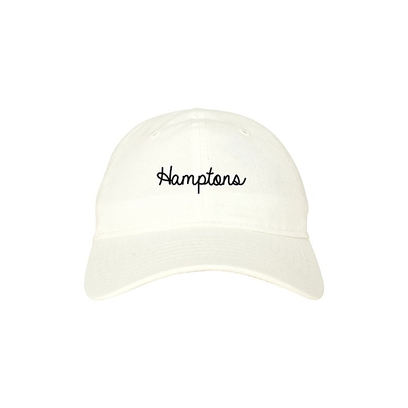 Hamptons NY Script Chest Dad Hat White